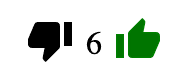 Thumb up and down rating slider with a value of 6 and the up thumb colored green
